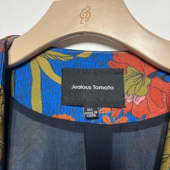 Jealous Tomato Floral Breezy Oversized Cardigan Blazer M/L NWOT - Picture 3 of 13